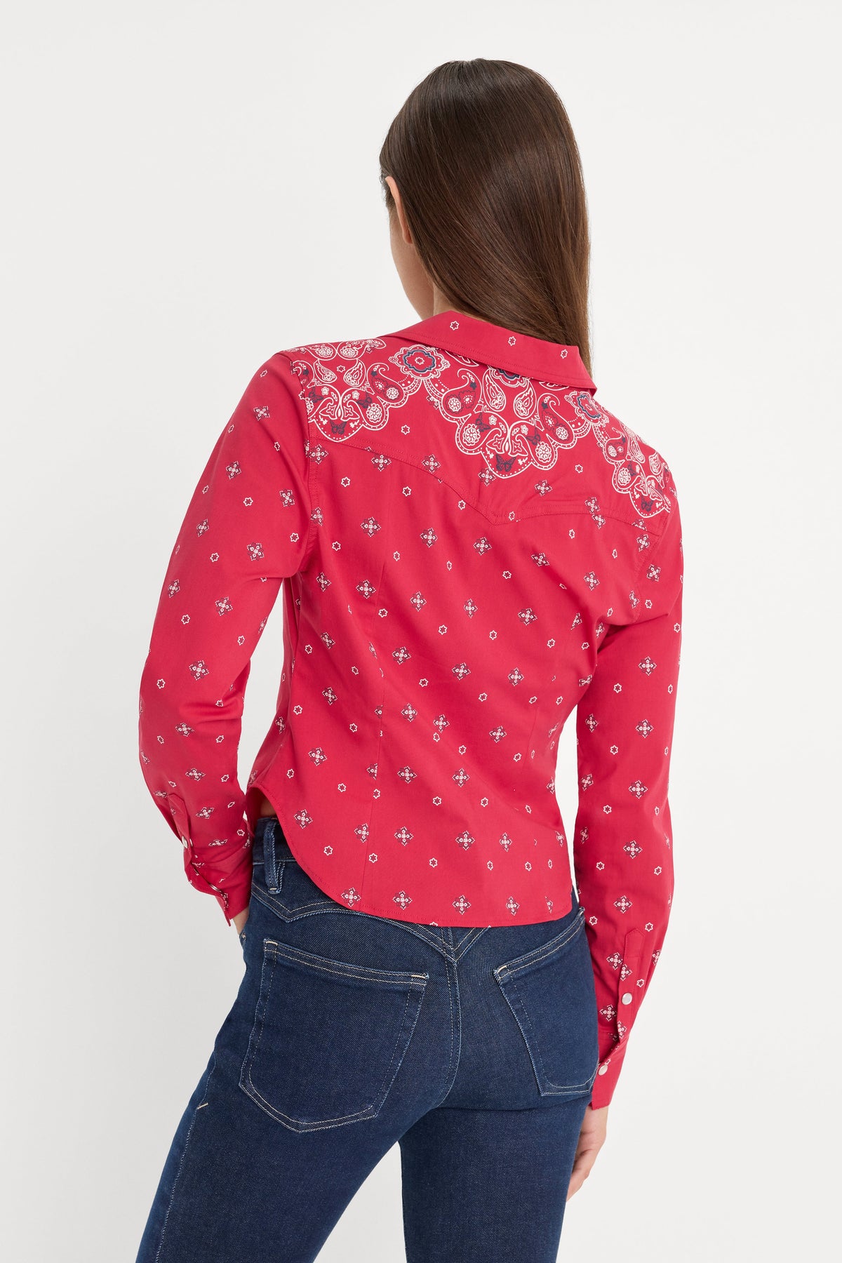 DOLLY TAILORED POPLIN SHIRT FLARE BANDANA PRINT