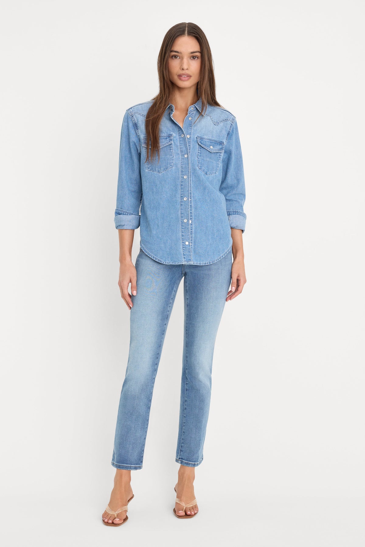 DOLLY SLIM FIT DENIM SHIRT LIGHT BLUE