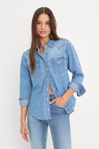 DOLLY SLIM FIT DENIM SHIRT LIGHT BLUE
