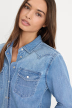 DOLLY SLIM FIT DENIM SHIRT LIGHT BLUE