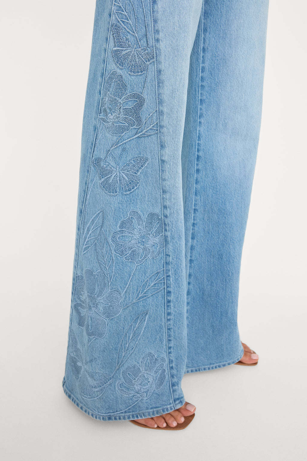 DOLLY JOLEANS EMBROIDERED GOOD WAIST PALAZZO JEANS INDIGO1202