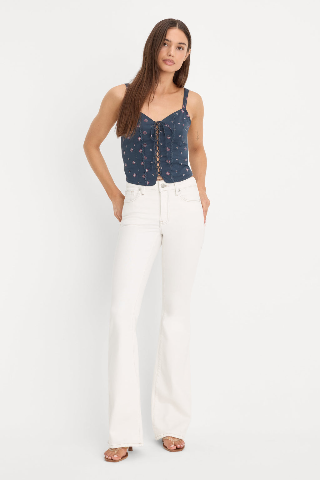 DOLLY JOLEANS GOOD LEGS FLARE JEANS VINTAGE WHITE