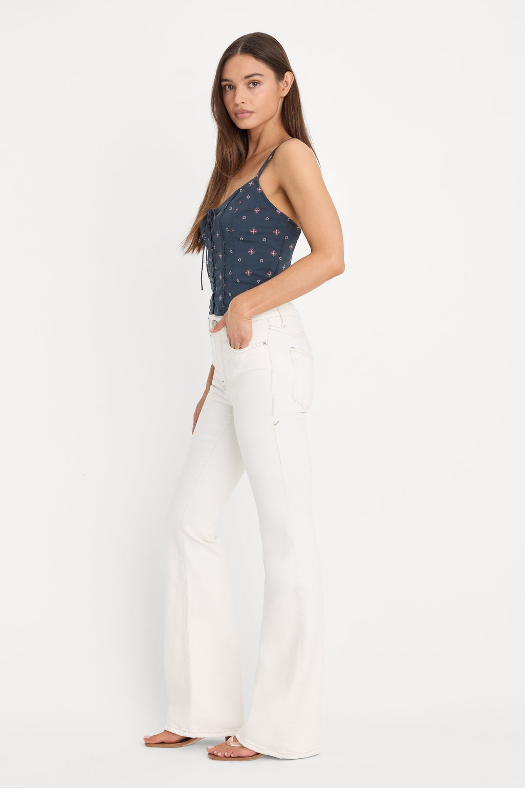 DOLLY JOLEANS GOOD LEGS FLARE JEANS VINTAGE WHITE