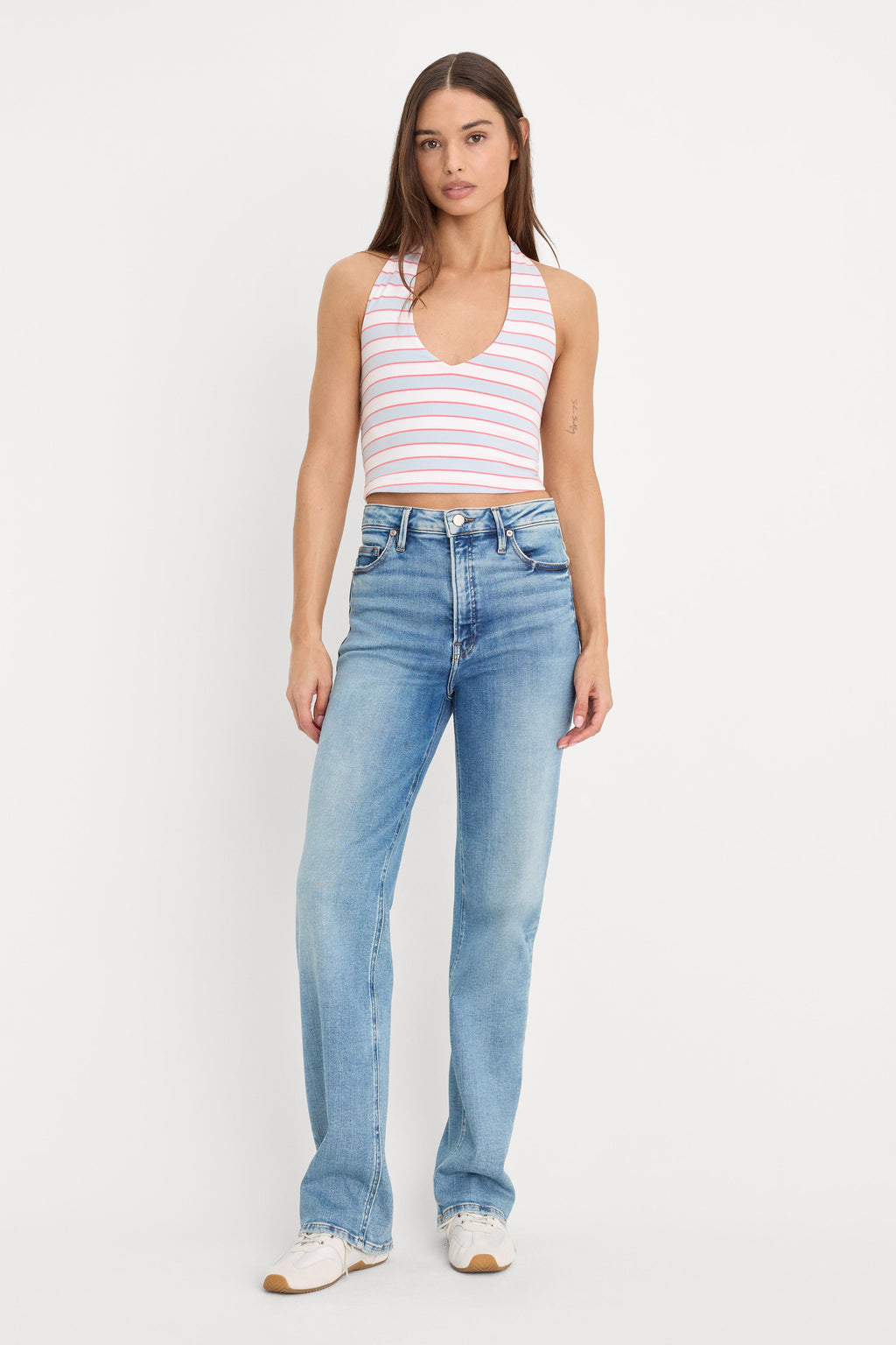 THE HALTER TANK SKY STRIPE