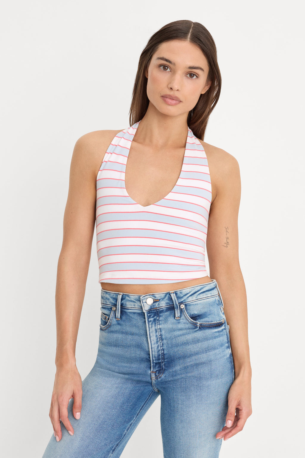 THE HALTER TANK SKY STRIPE