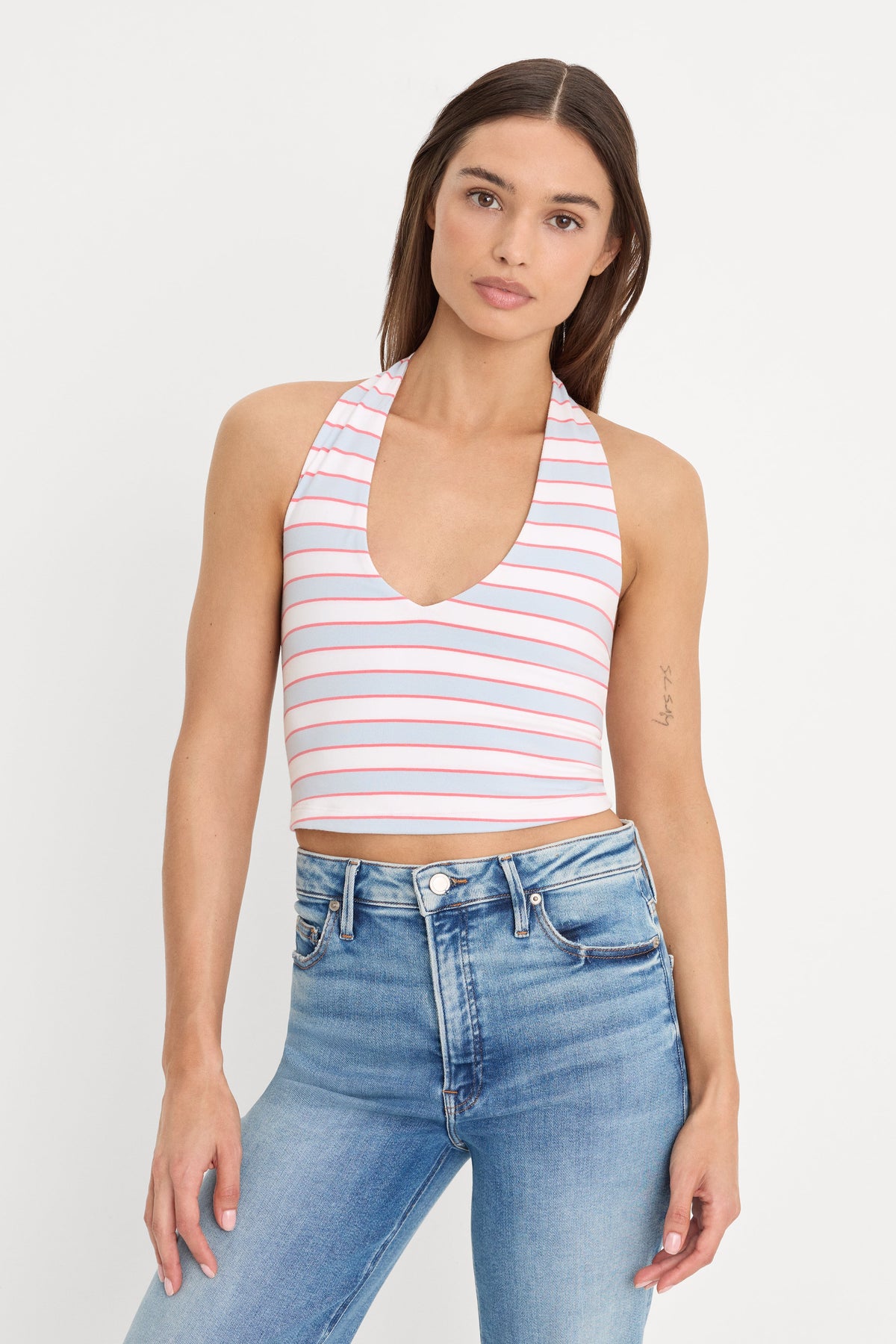 THE HALTER TANK SKY STRIPE