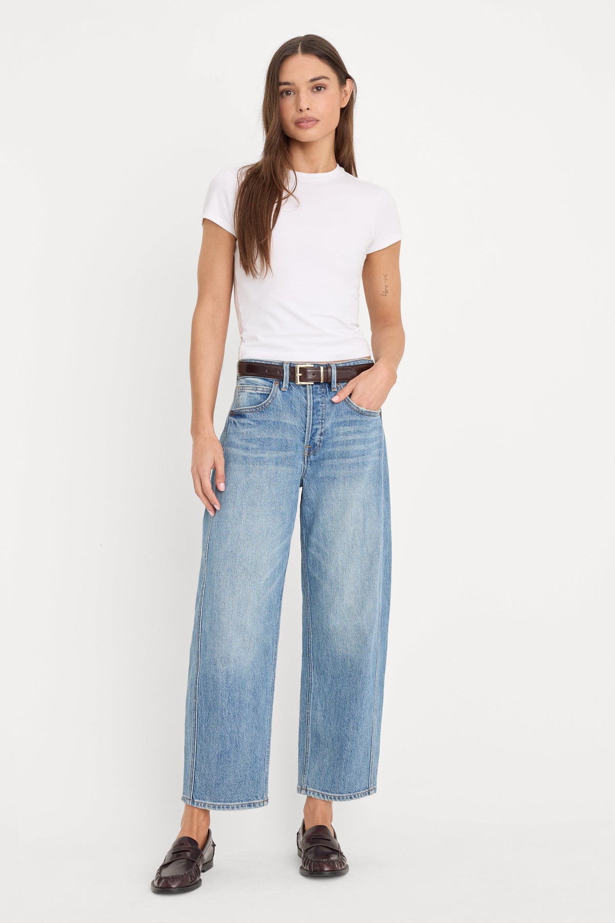 VINTAGE BARREL ANKLE JEANS INDIGO1350