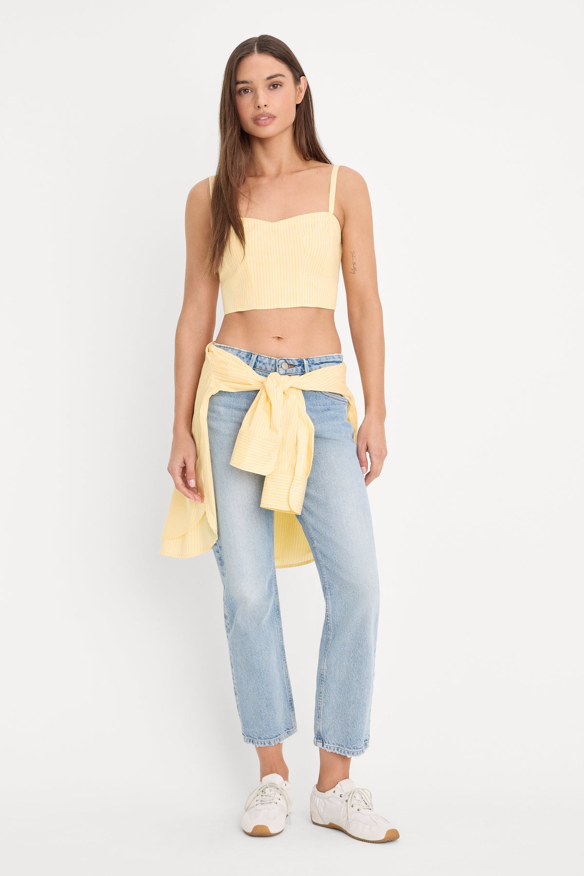 POPLIN BUSTIER CAMI TOP BUTTERBEAM STRIPE