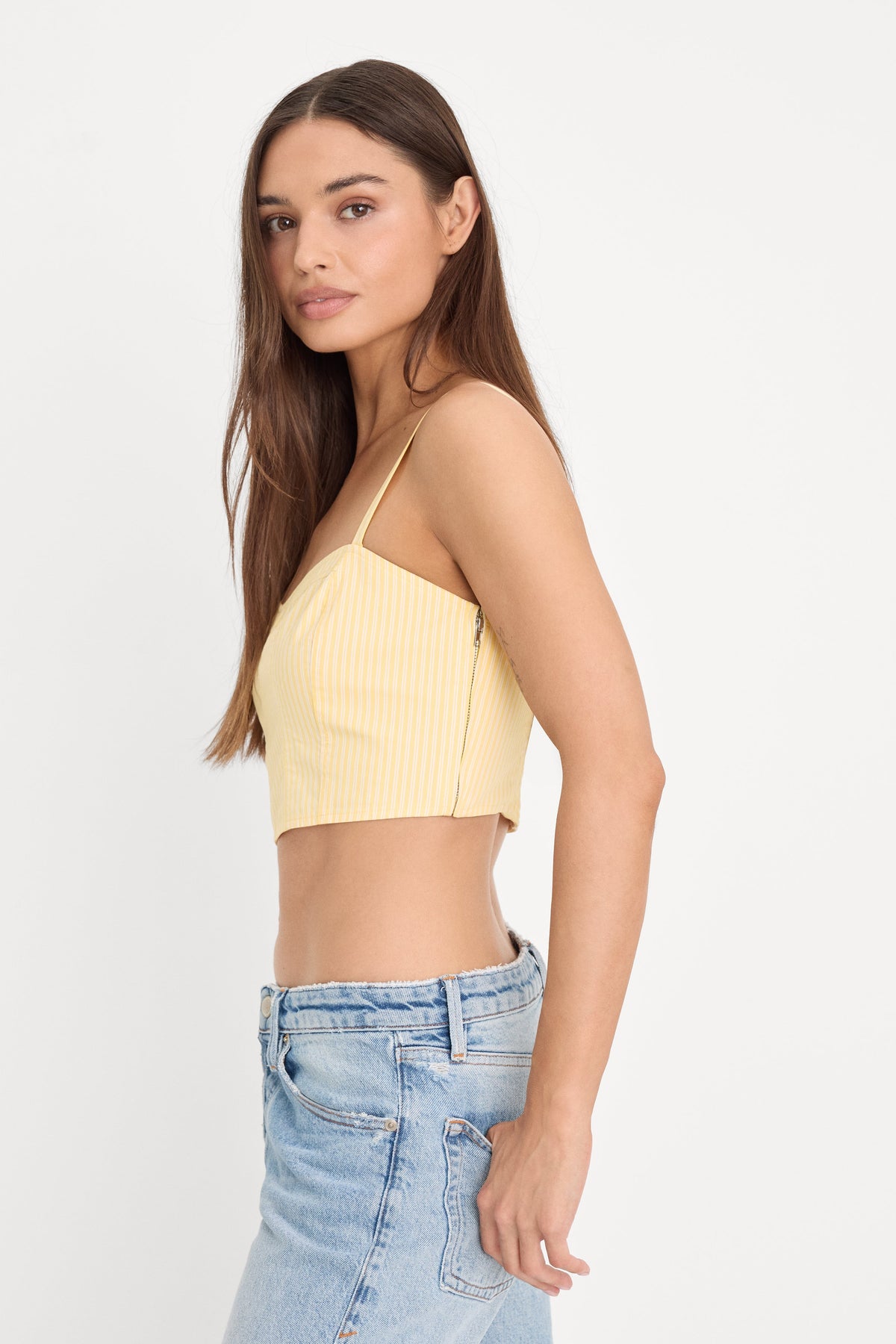 POPLIN BUSTIER CAMI TOP BUTTERBEAM STRIPE