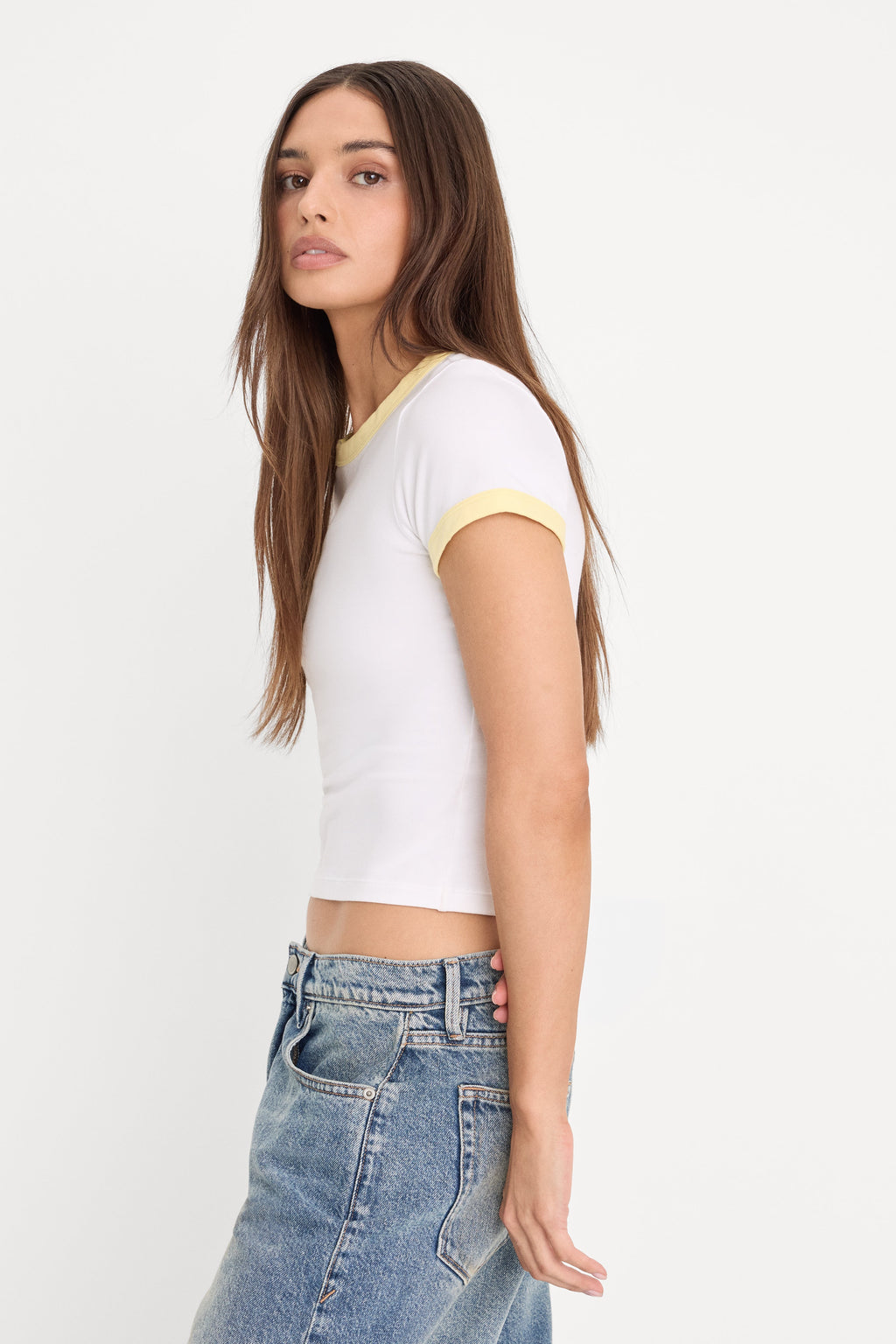 THE RINGER BABY TEE WHITE001