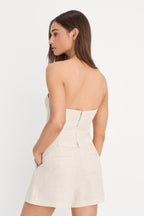 LINEN STRAPLESS TOP OAT