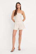 LINEN TROUSER SHORTS OAT