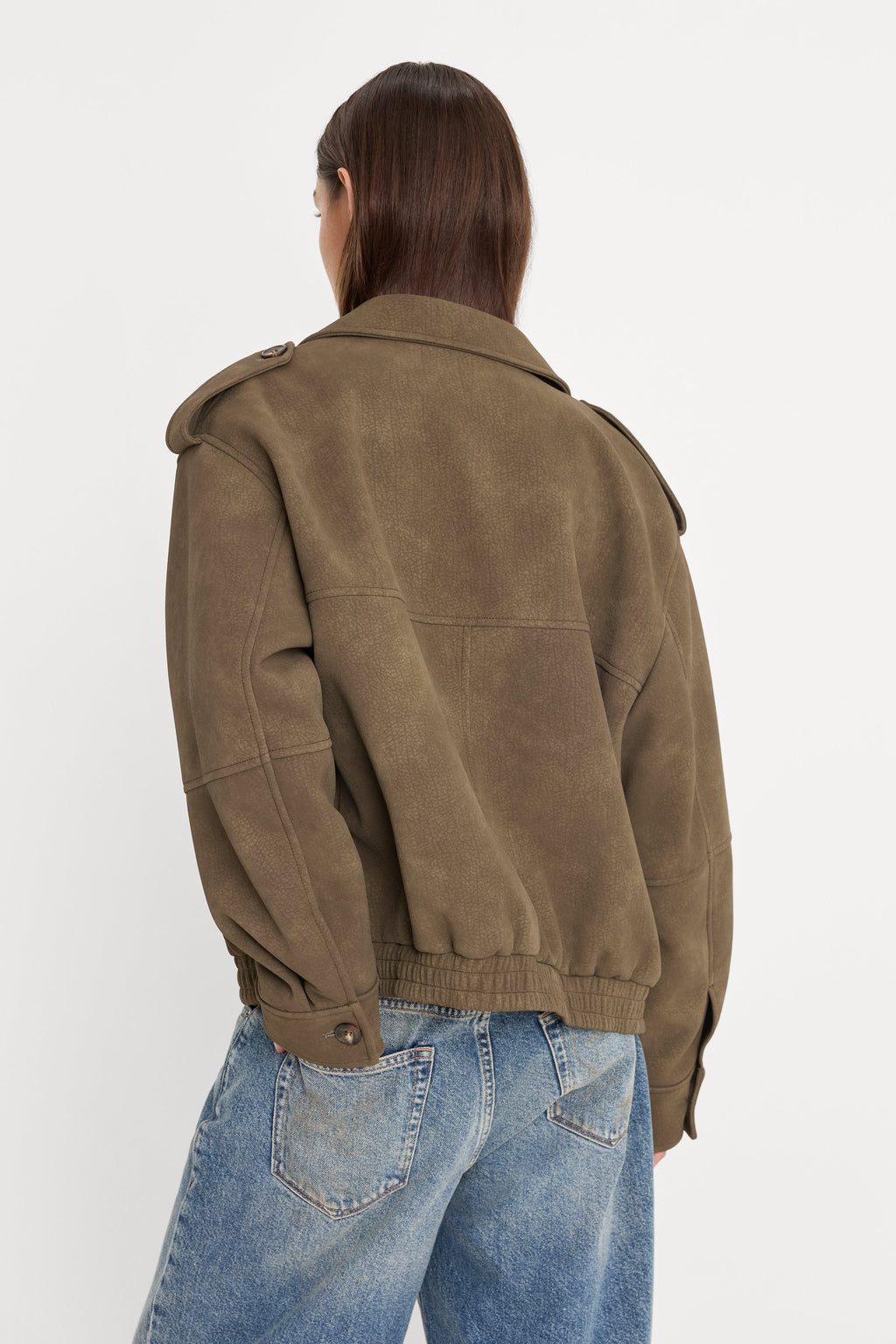 THE BETTER THAN LEATHER BOMBER JACKET STONE