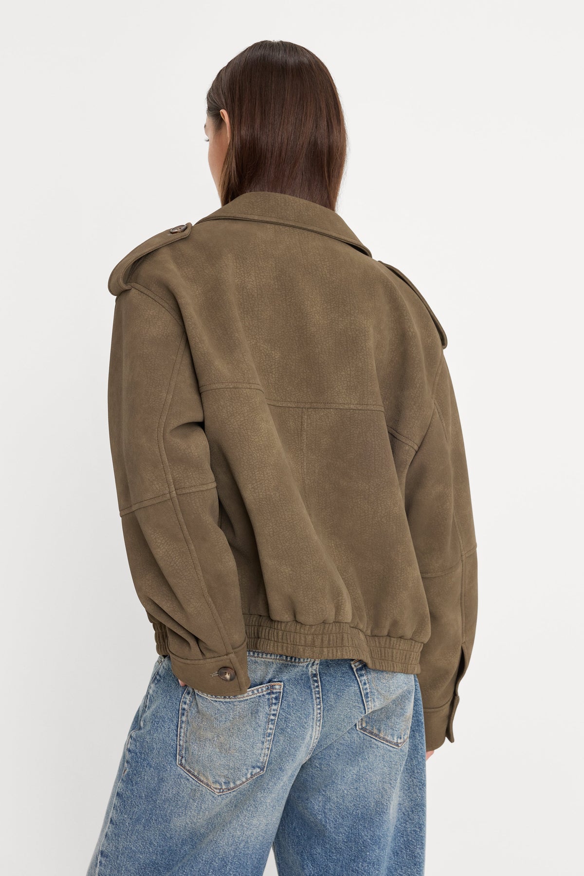 THE BETTER THAN LEATHER BOMBER JACKET STONE