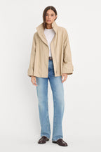 THE FUNNEL NECK TRENCH LIGHT TAUPE