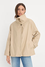 THE FUNNEL NECK TRENCH LIGHT TAUPE