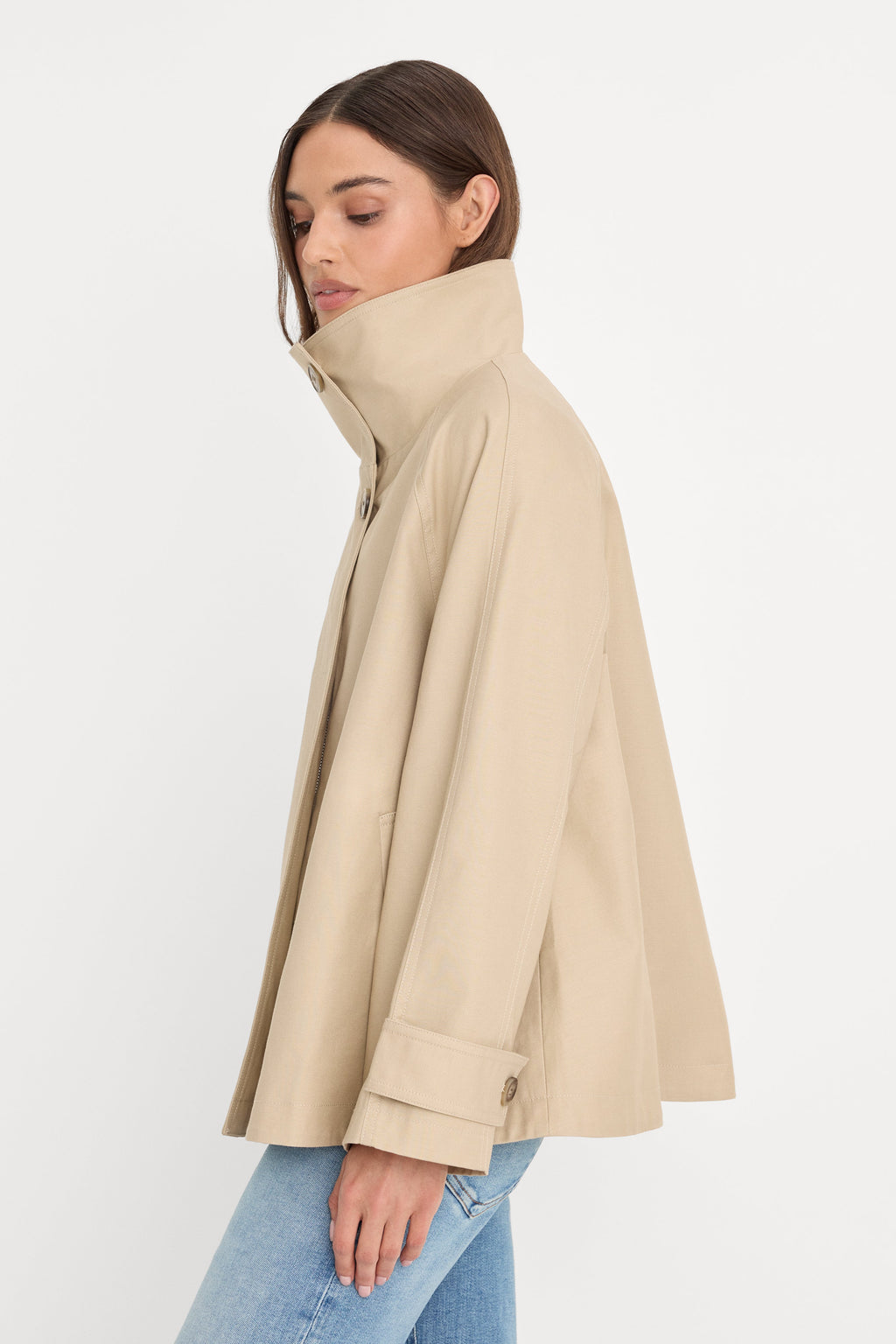 THE FUNNEL NECK TRENCH LIGHT TAUPE