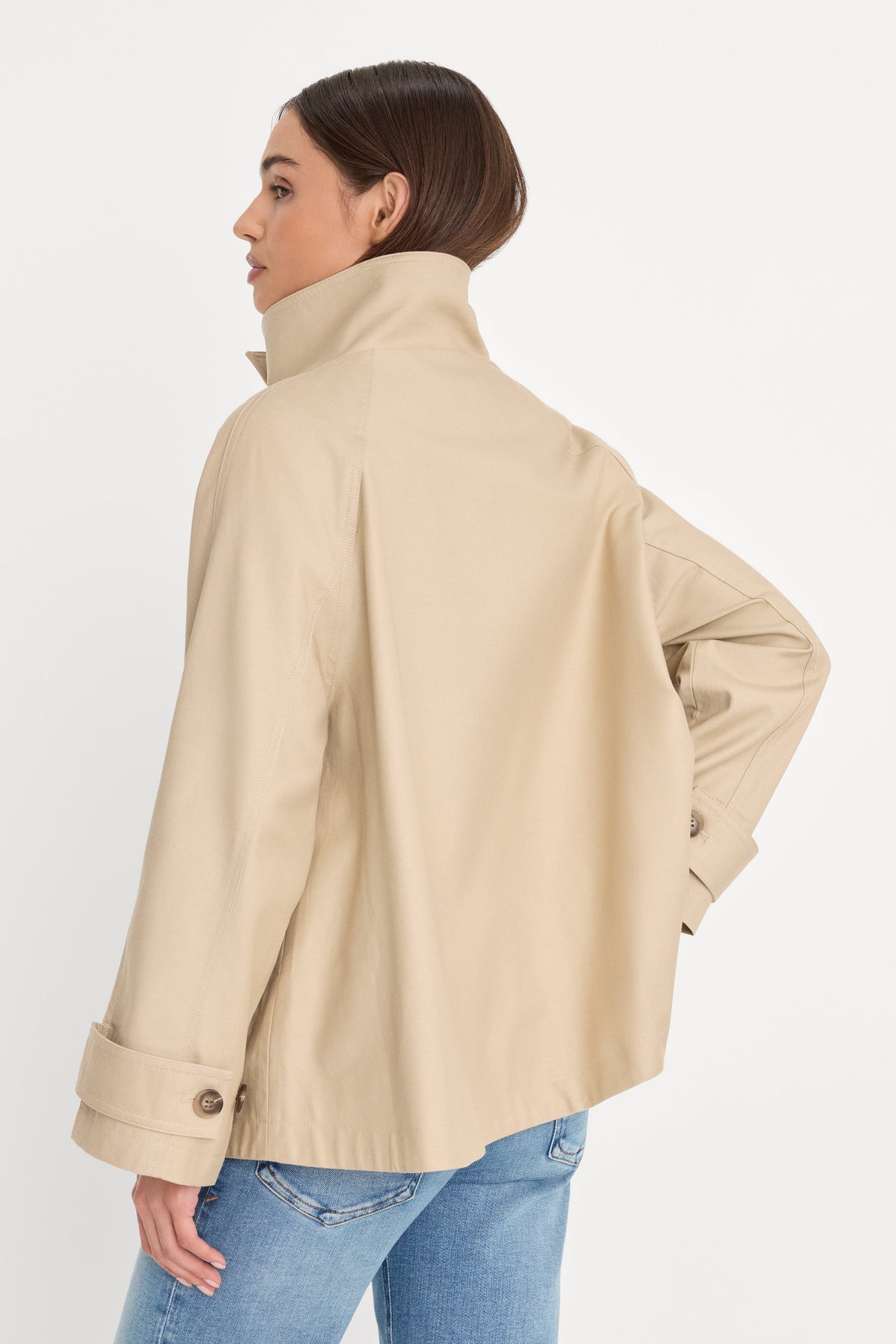 THE FUNNEL NECK TRENCH LIGHT TAUPE