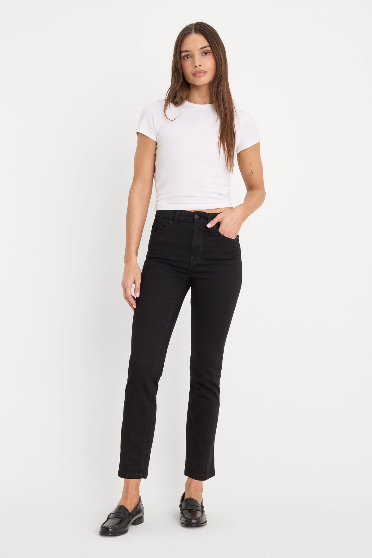 NEVER FADES GOOD LEGS STRAIGHT JEANS BLACK001
