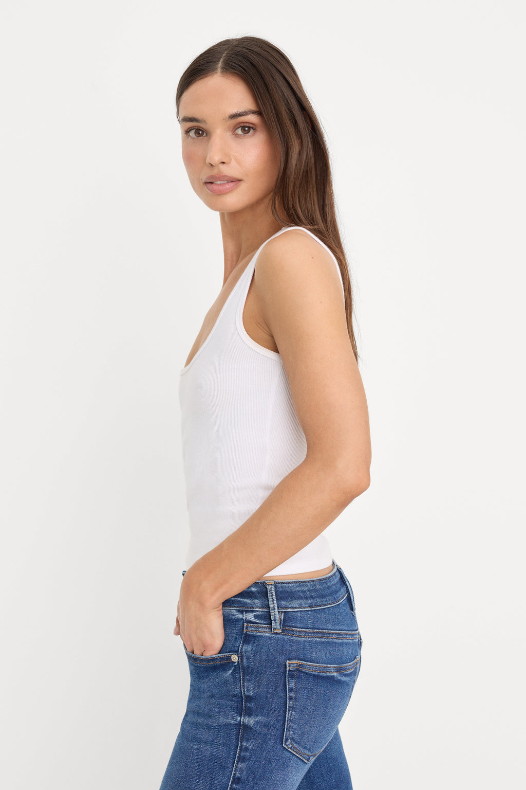 MICRO RIB TANK TOP WHITE001