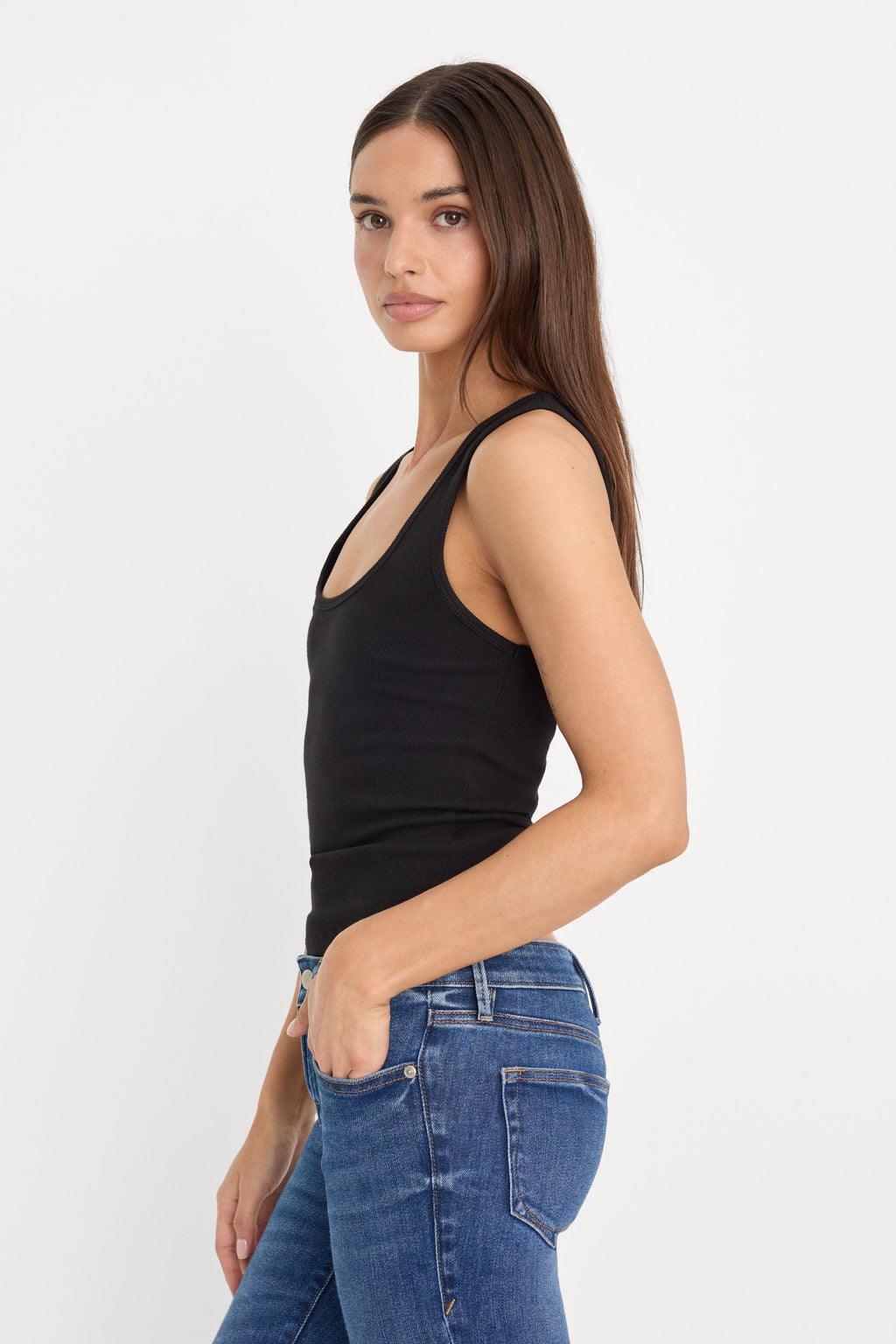 MICRO RIB TANK TOP BLACK001