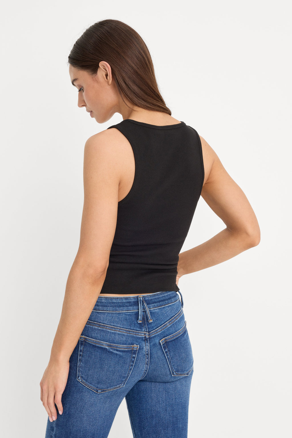 MICRO RIB TANK TOP BLACK001