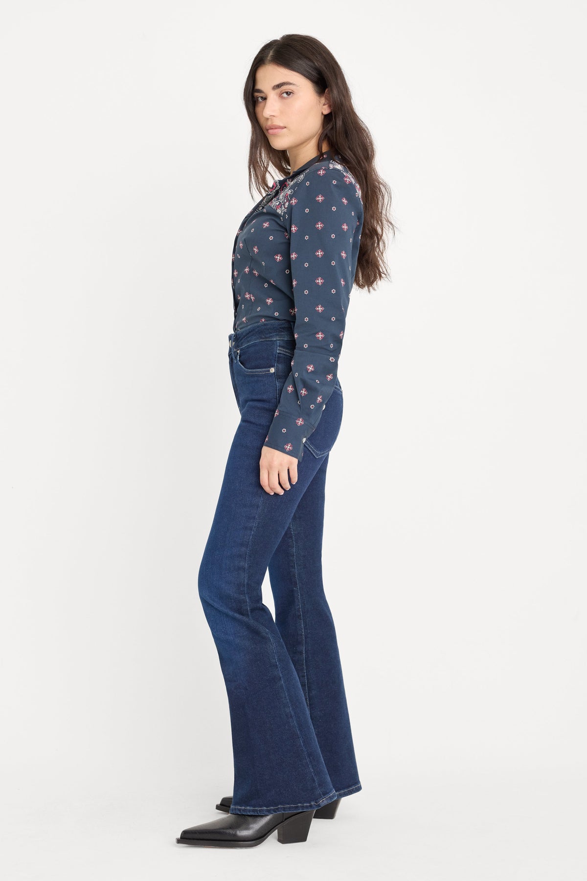 DOLLY JOLEANS PETITE FLARE JEANS INDIGO1193