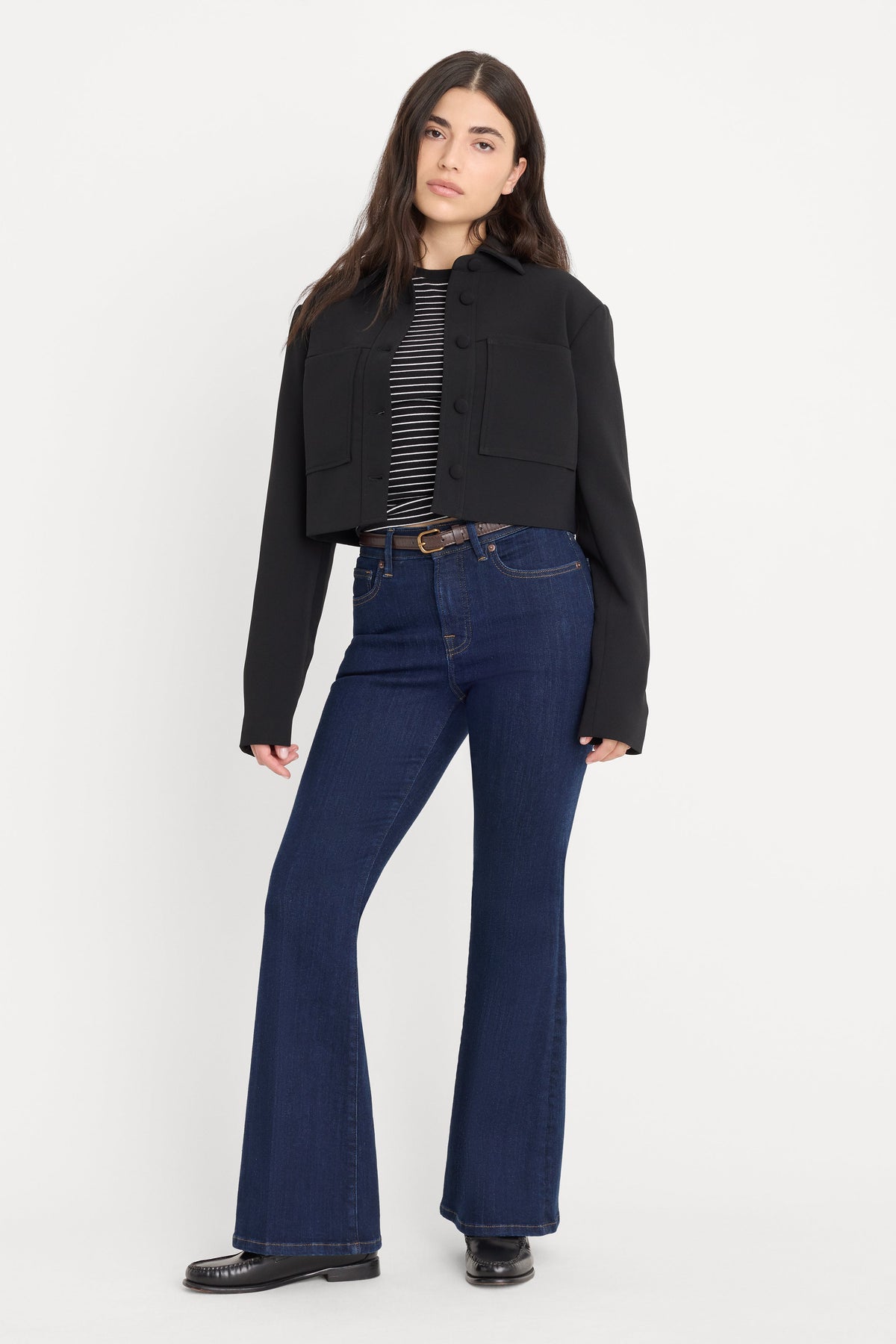 GOOD PETITE FLARE JEANS INDIGO1153