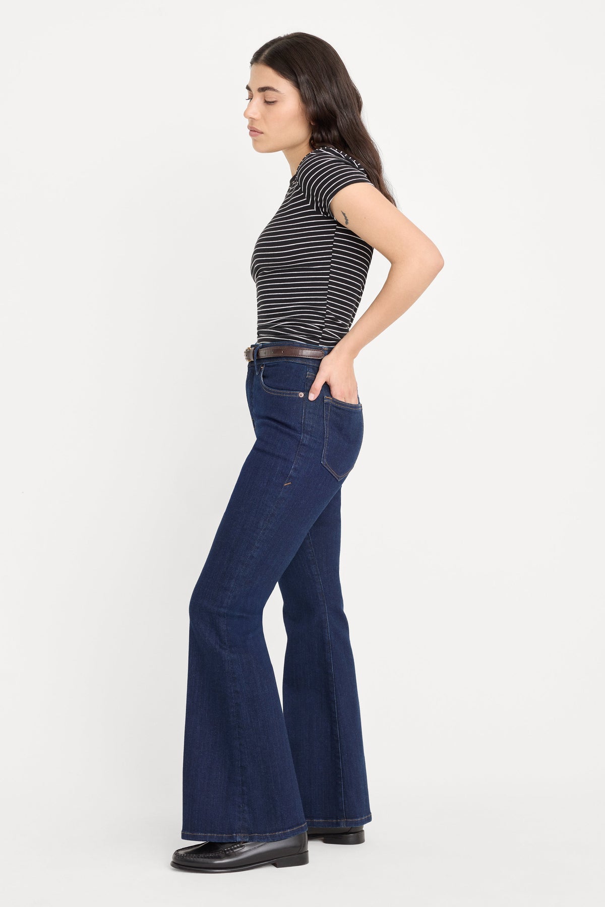 GOOD PETITE FLARE JEANS INDIGO1153