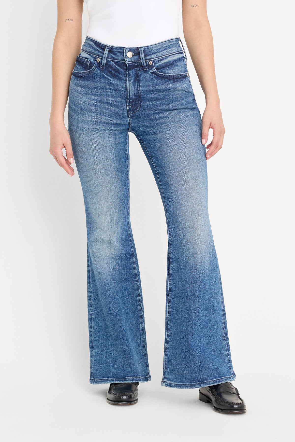 ALWAYS FITS GOOD PETITE FLARE JEANS INDIGO1071