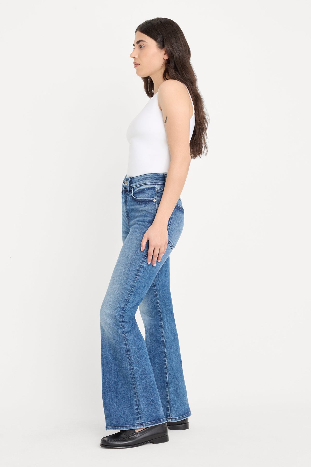 ALWAYS FITS GOOD PETITE FLARE JEANS INDIGO1071
