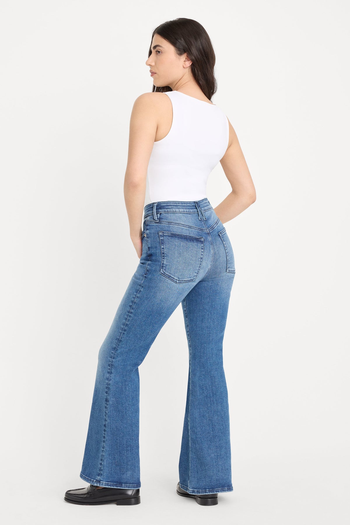 ALWAYS FITS GOOD PETITE FLARE JEANS INDIGO1071