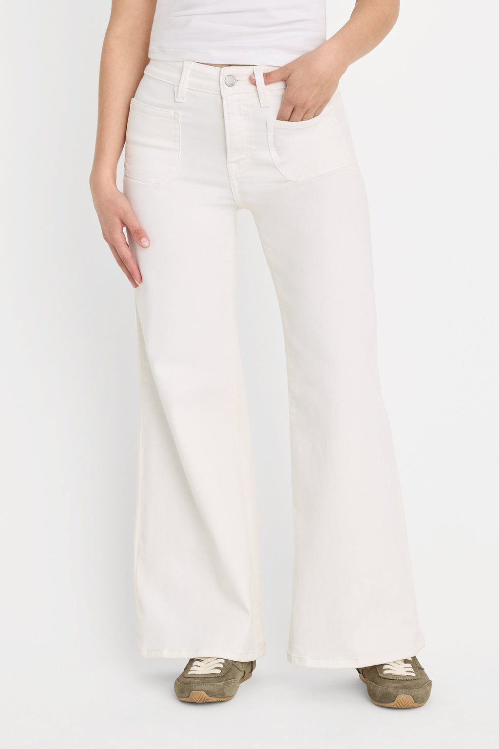 GOOD PETITE PALAZZO JEANS WHITE001