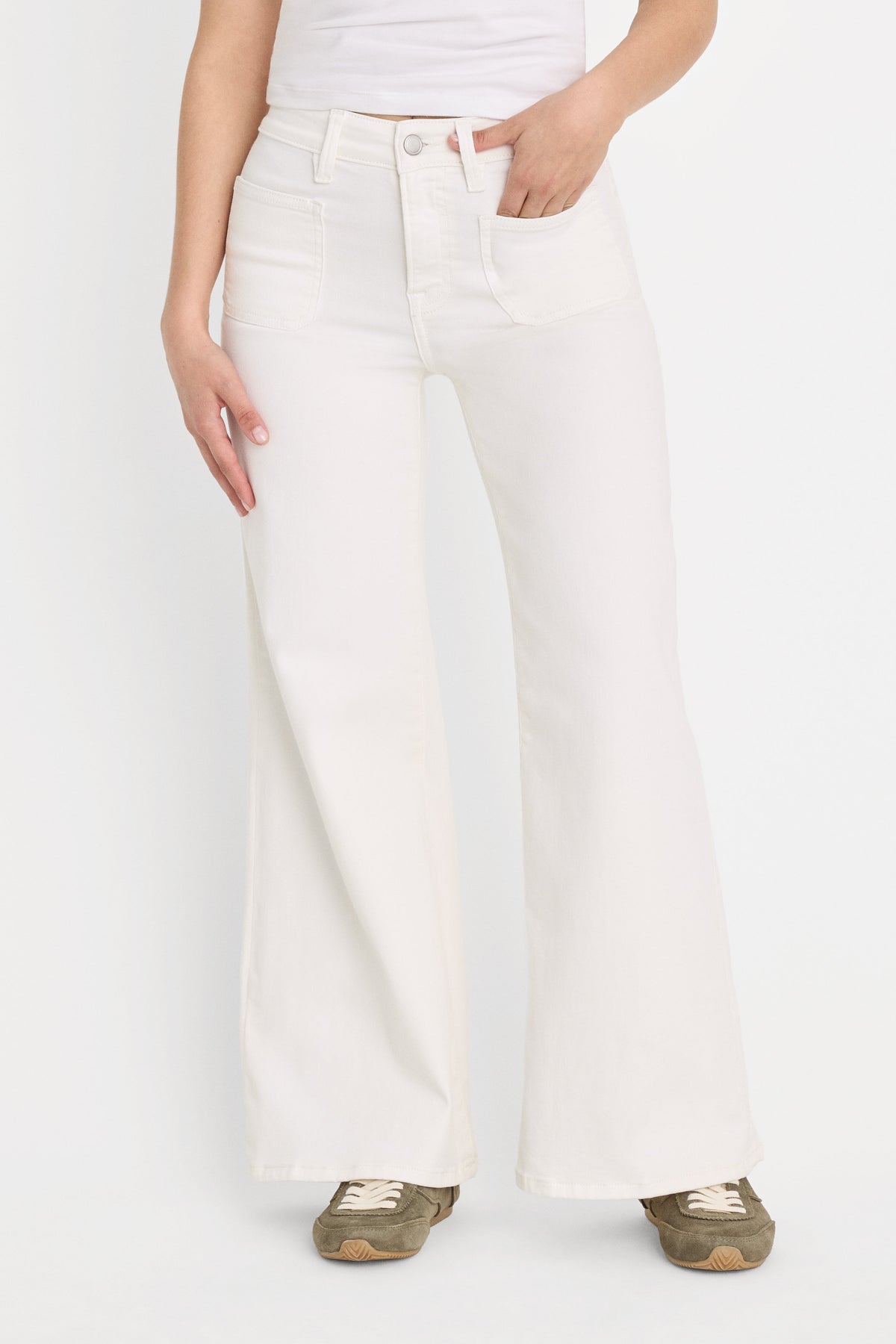 GOOD PETITE PALAZZO JEANS WHITE001