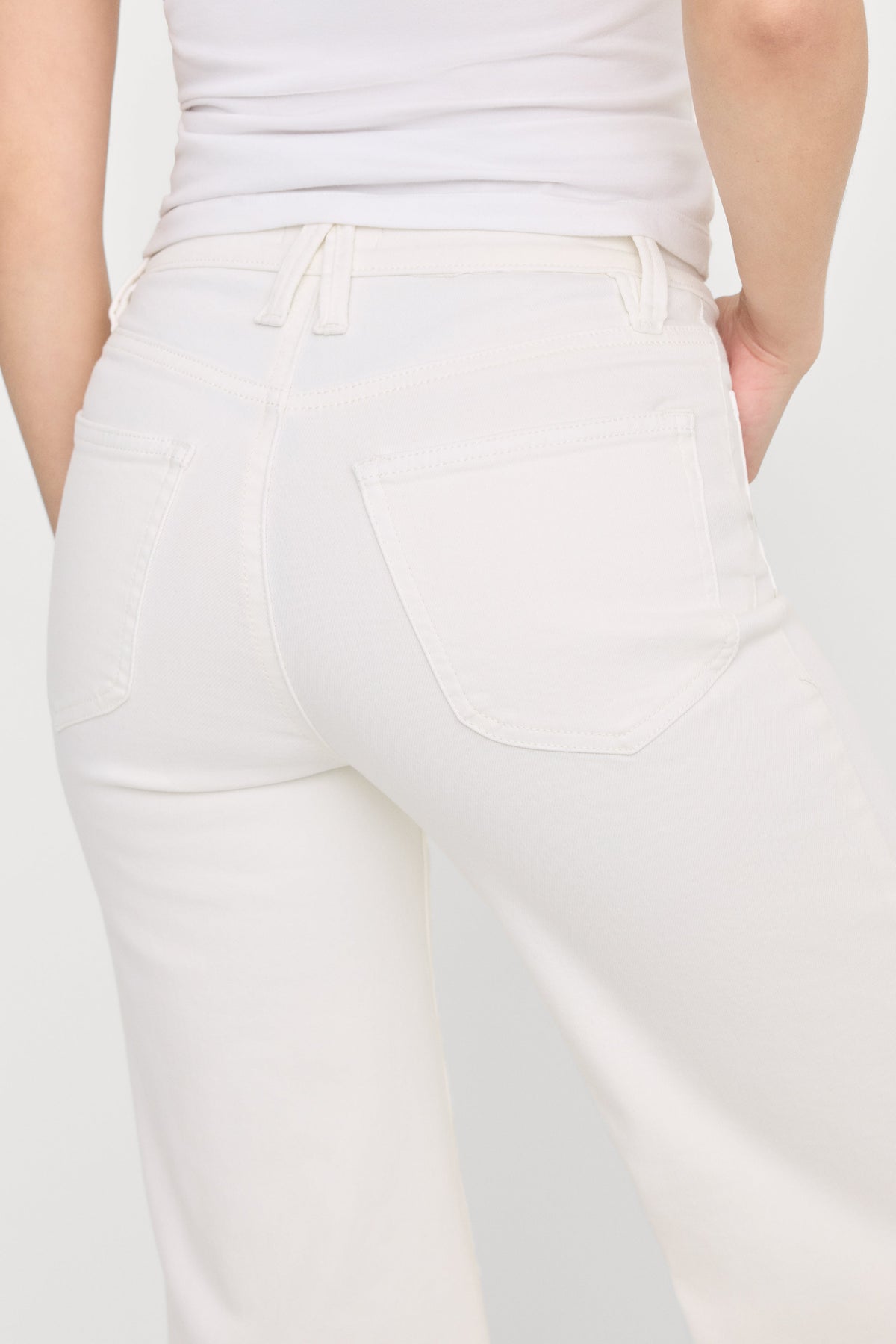 GOOD PETITE PALAZZO JEANS WHITE001