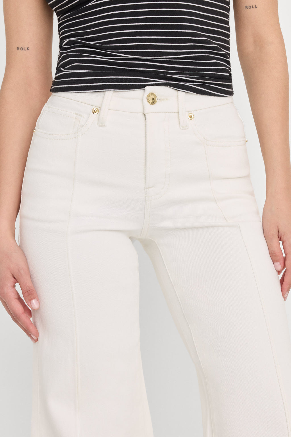 GOOD PETITE PALAZZO JEANS COTTON WHITE