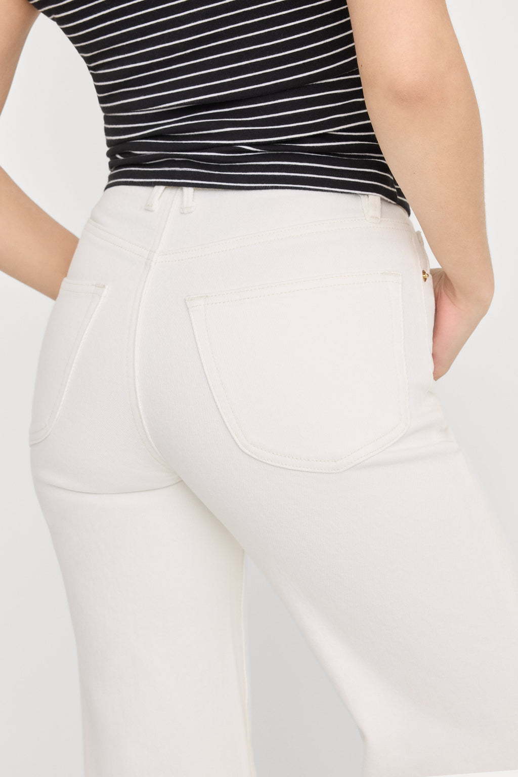 GOOD PETITE PALAZZO JEANS COTTON WHITE