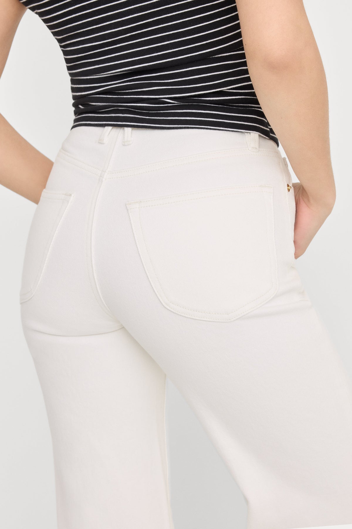 GOOD PETITE PALAZZO JEANS COTTON WHITE