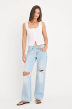 THE POINTELLE BUTTON DOWN TANK WHITE001