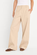 THE SEAMED WIDE LEG TROUSER LIGHT TAUPE