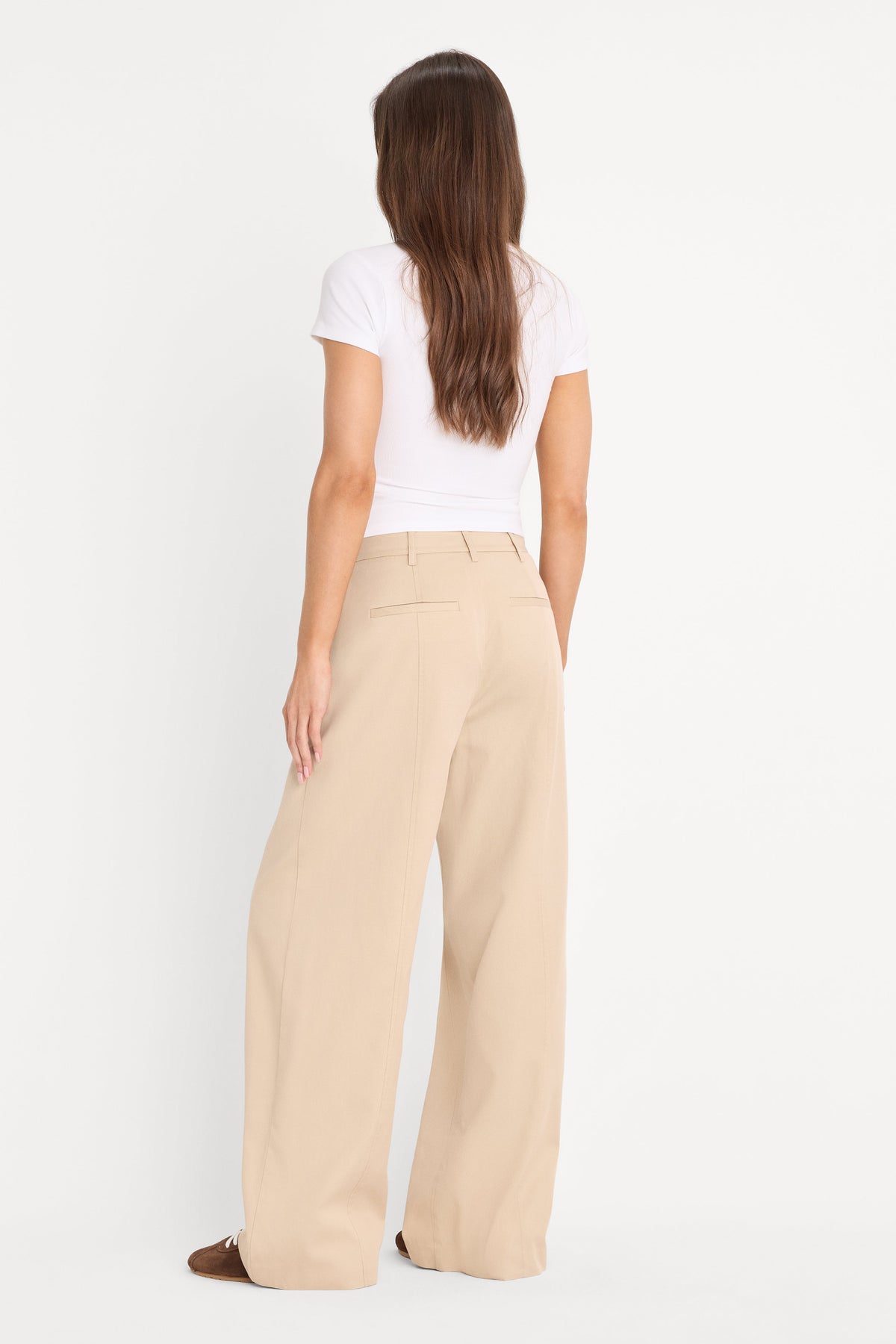 THE SEAMED WIDE LEG TROUSER LIGHT TAUPE