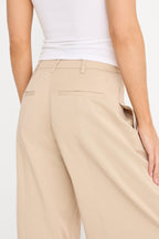 THE SEAMED WIDE LEG TROUSER LIGHT TAUPE