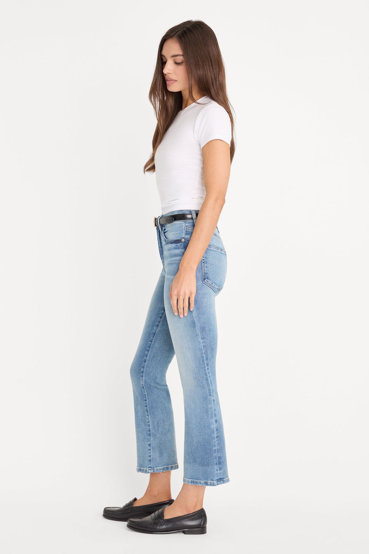 SOFT TECH GOOD LEGS CROP MINI BOOT JEANS INDIGO1293