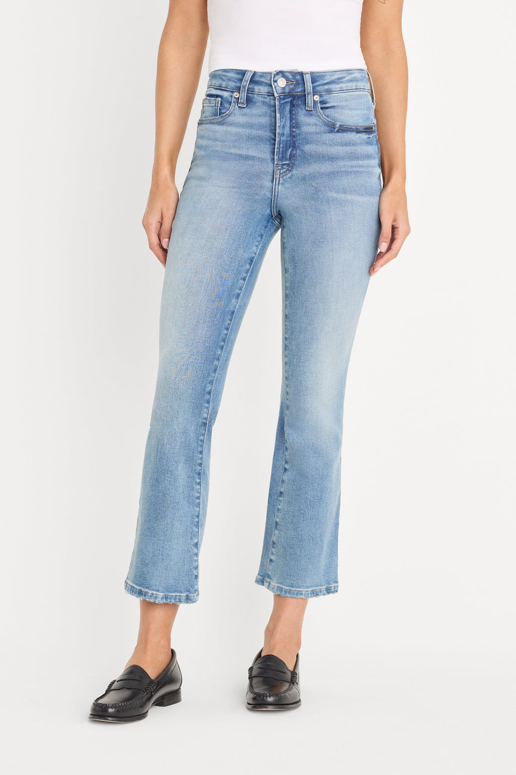 SOFT TECH GOOD LEGS CROP MINI BOOT JEANS INDIGO1293