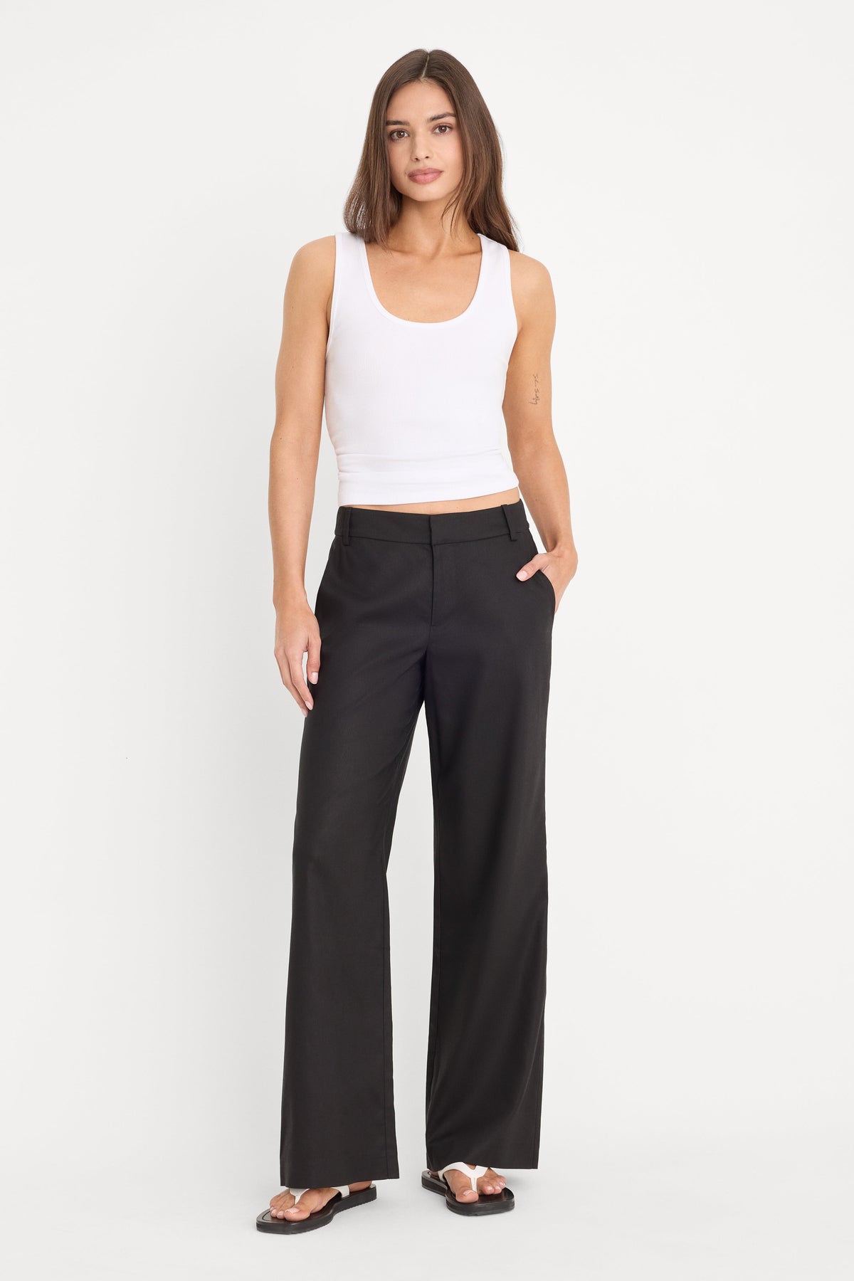 THE WIDE LEG LINEN TROUSER BLACK