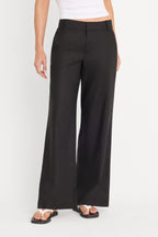 THE WIDE LEG LINEN TROUSER BLACK