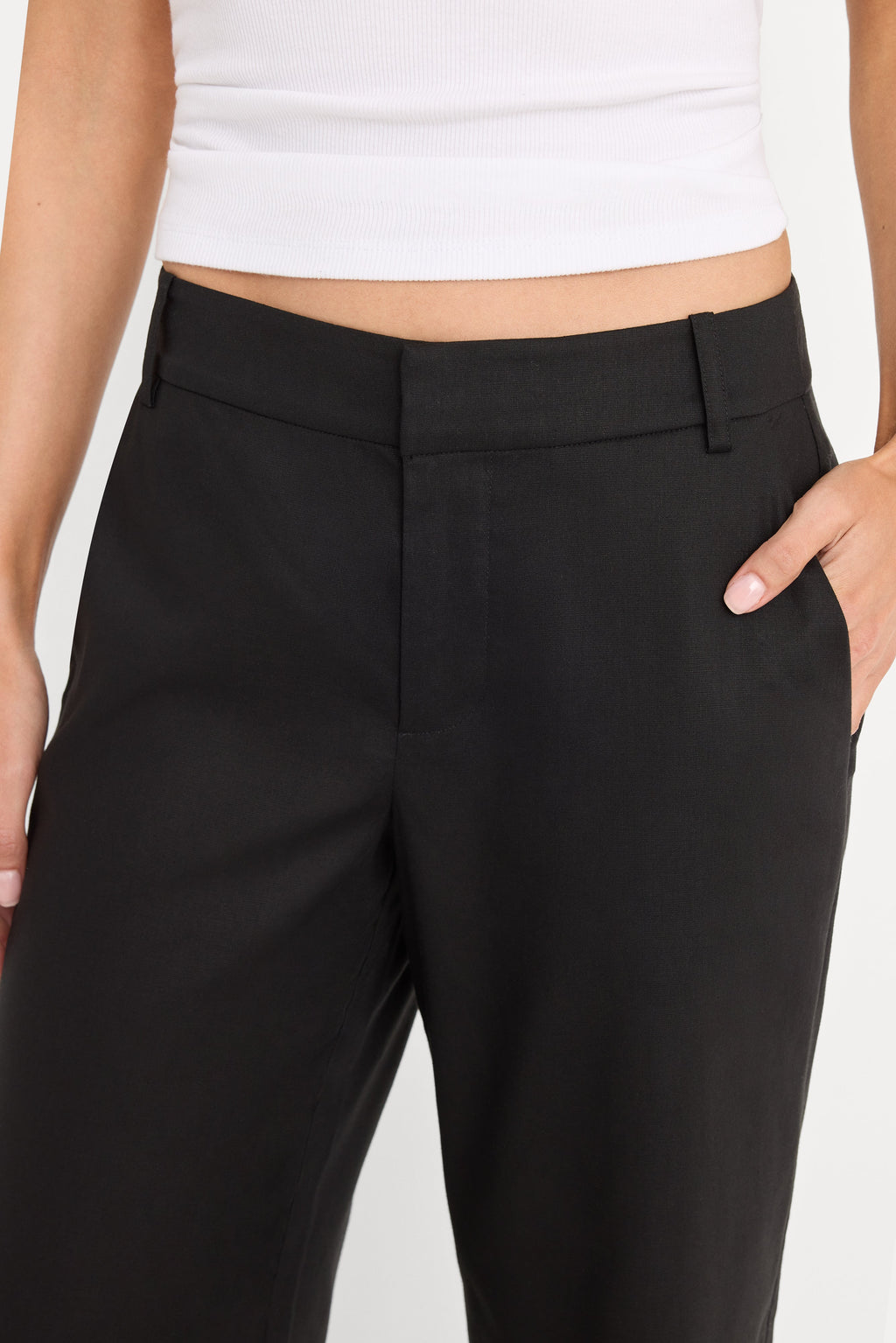 THE WIDE LEG LINEN TROUSER BLACK