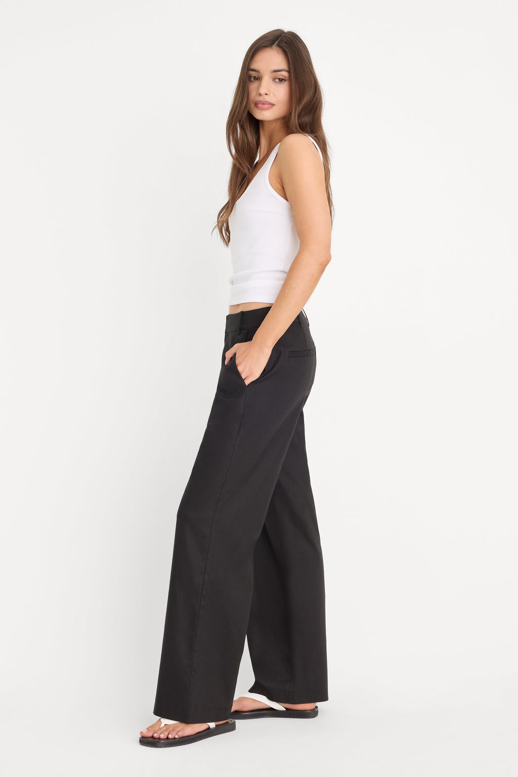 THE WIDE LEG LINEN TROUSER BLACK