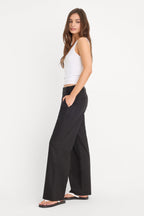 THE WIDE LEG LINEN TROUSER BLACK