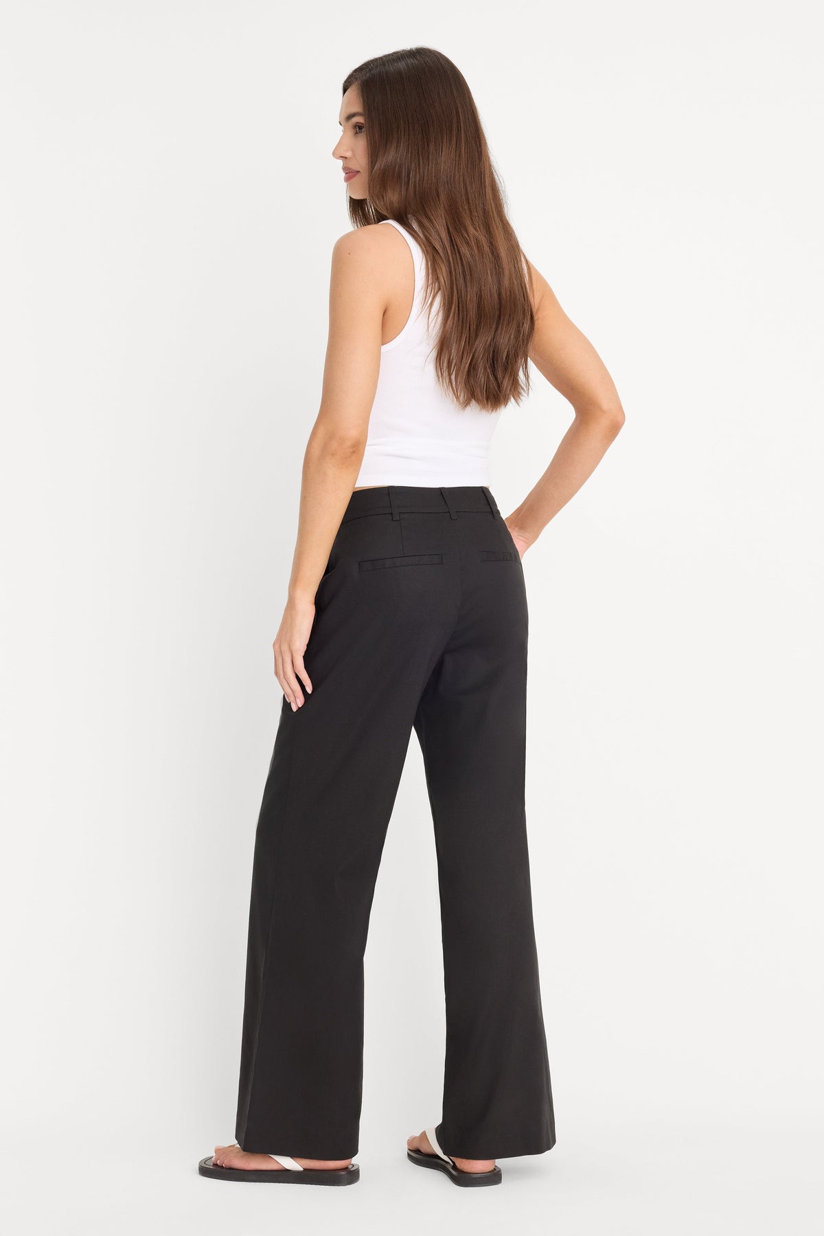 THE WIDE LEG LINEN TROUSER BLACK